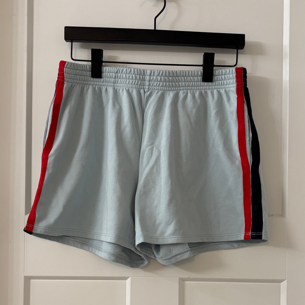 NWT! J. Crew ✨Light Blue Athletic Shorts with Red & Navy Side Stripes